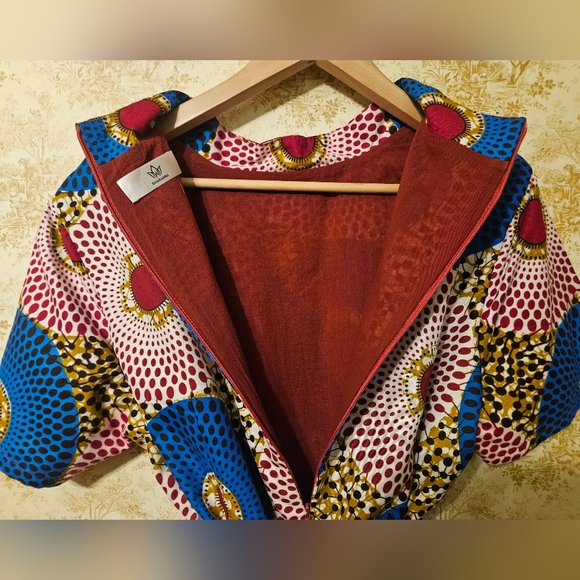 African Print Dress BintaRealWax( See Measurements!) Adjustable Waist! - Picture 9 of 12